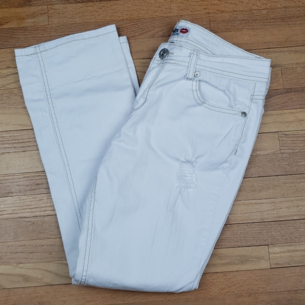 "What About Me?" Distressed Cropped Pants